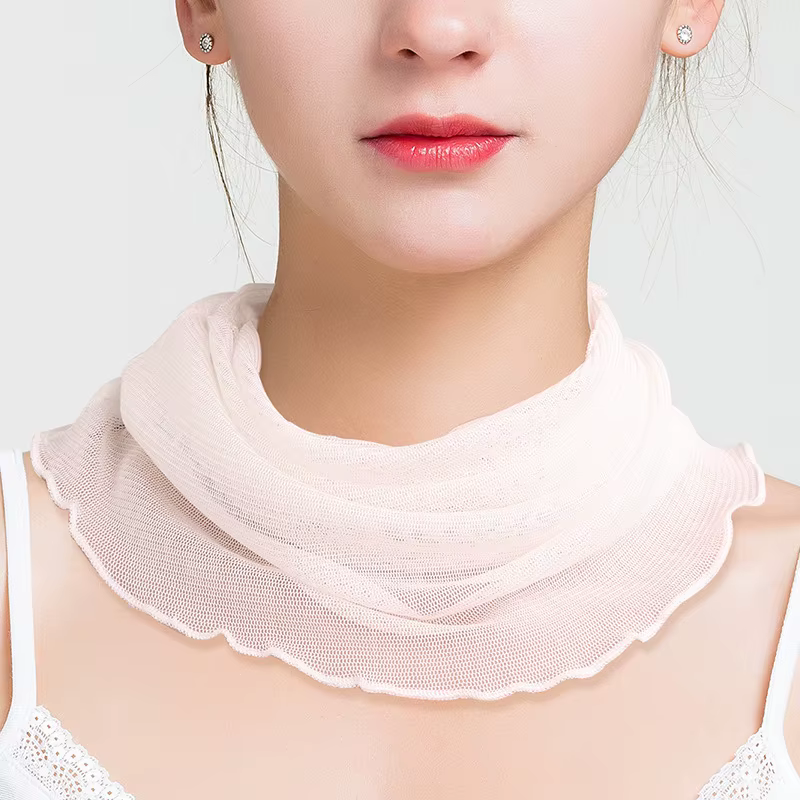 Écharpe de protection du cou en soie, douce et polyvalente, pour femme, douce et solide, mode coréen