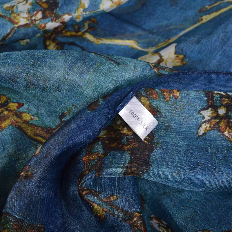 BYSIFA – foulard en soie ultraléger pour femme, écharpe longue de marque, nouveau Design, motif dent