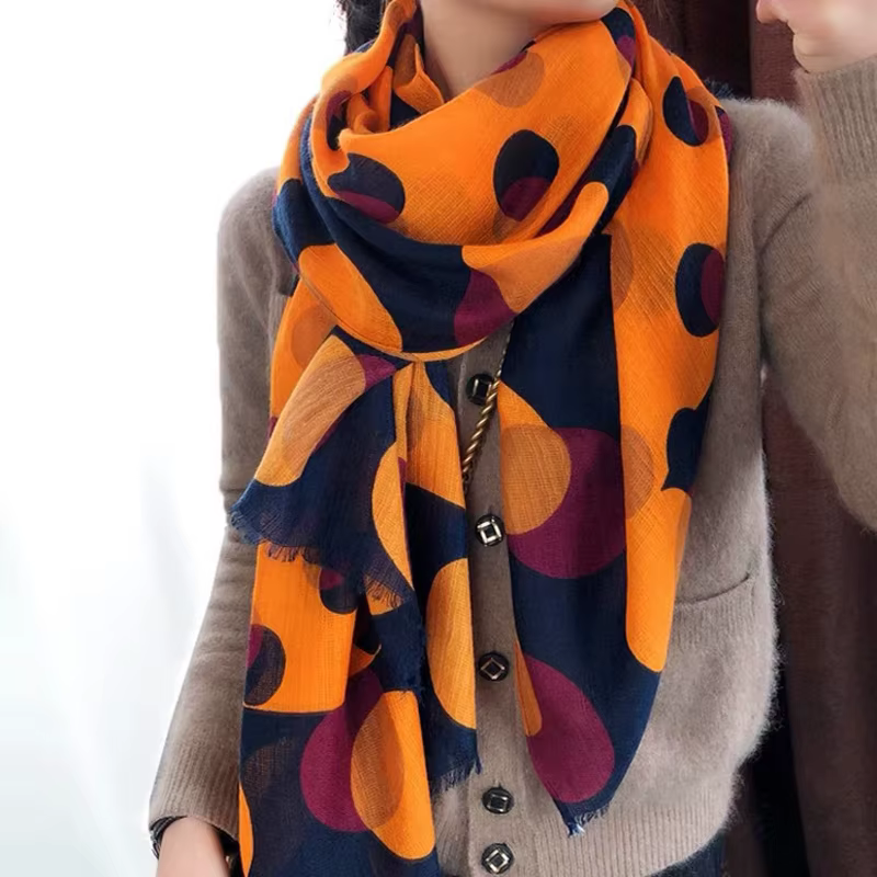 Écharpe en coton de marque de luxe pour femmes, écharpes chaudes en viscose, châles Pashmina, imprim