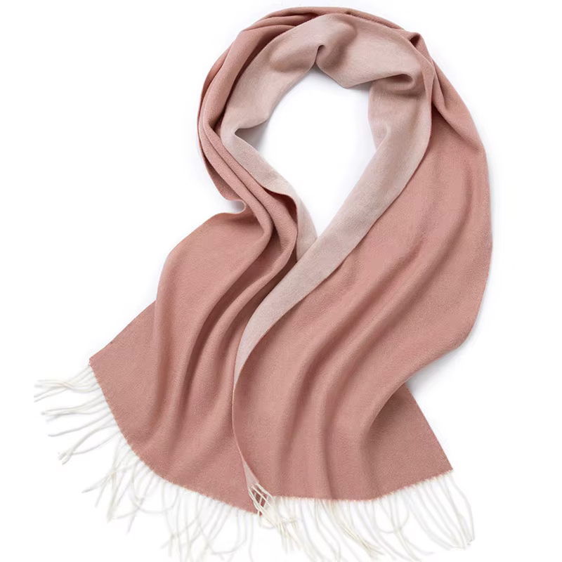Écharpe en laine double face pour femme, écharpe en cachemire, pashmina, châles et écharpes pour fem