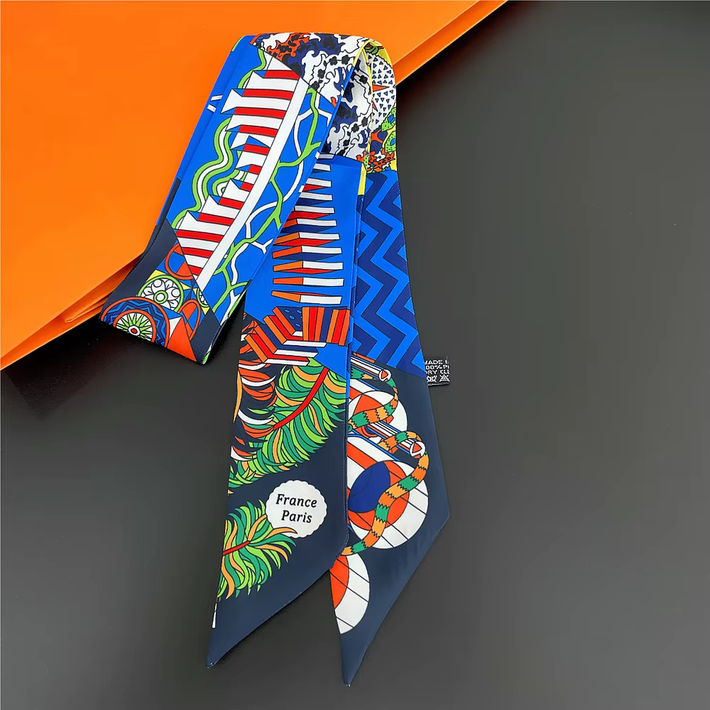 Foulard de cheveux en soie pour femmes, nouvelle marque Design de luxe, bandeau imprimé à la mode, s