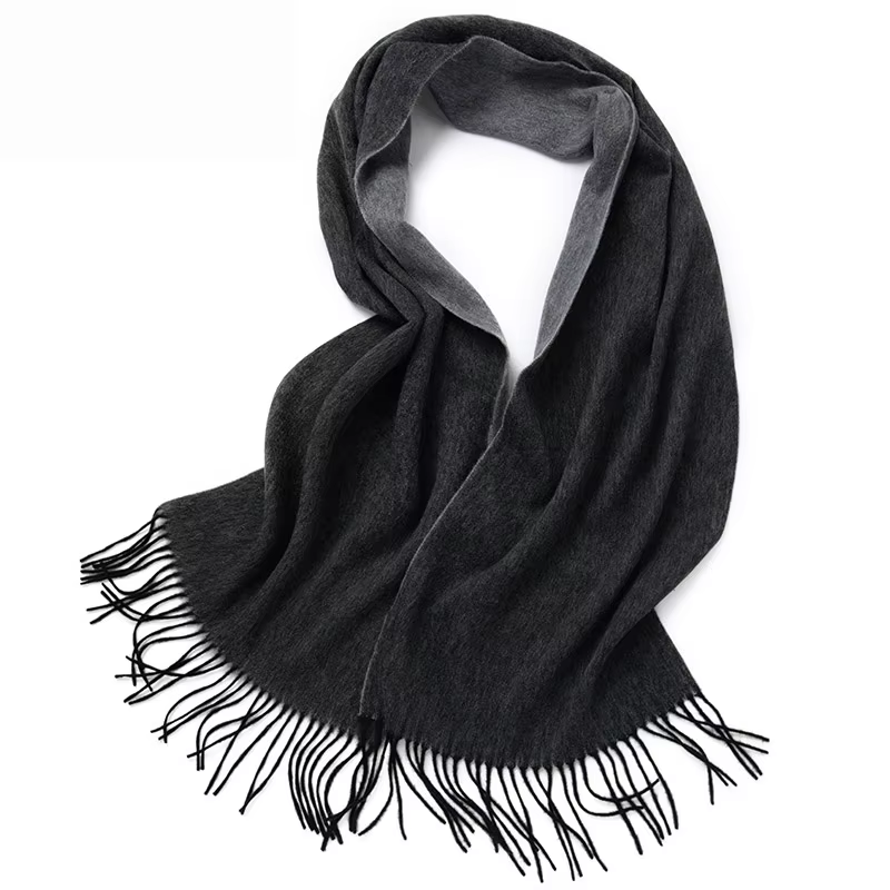 Écharpe en laine à carreaux double face pour hommes, écharpes chaudes, pied-de-poule, écharpes d'hiv