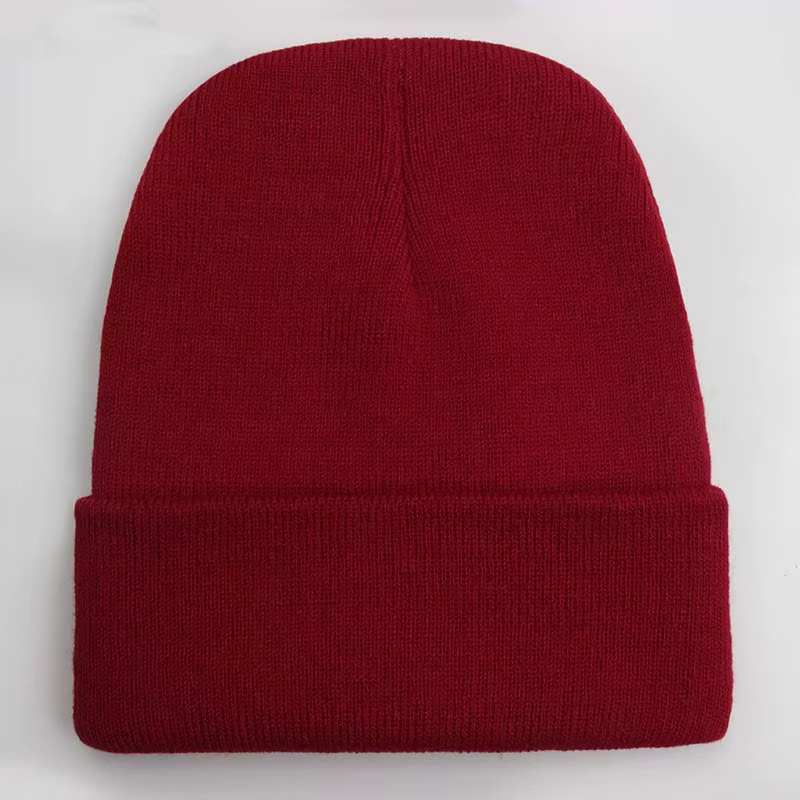 Bonnet unisexe solide automne hiver mélanges de laine doux chaud bonnet tricoté hommes femmes SkullC