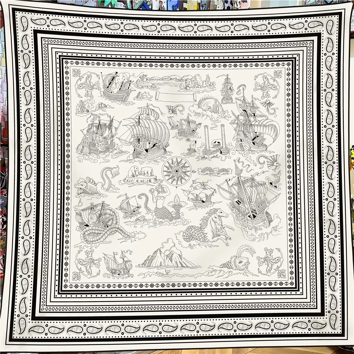 130cm hiver garder au chaud écharpe femmes marque soie cachemire carré écharpe châle luxe Paisley fo