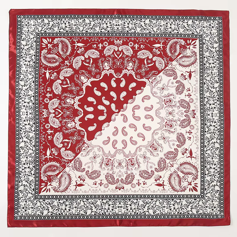 Foulard carré en Satin pour femmes musulmanes, Hijab élégant, imprimé 2025, foulard en soie, châle, 