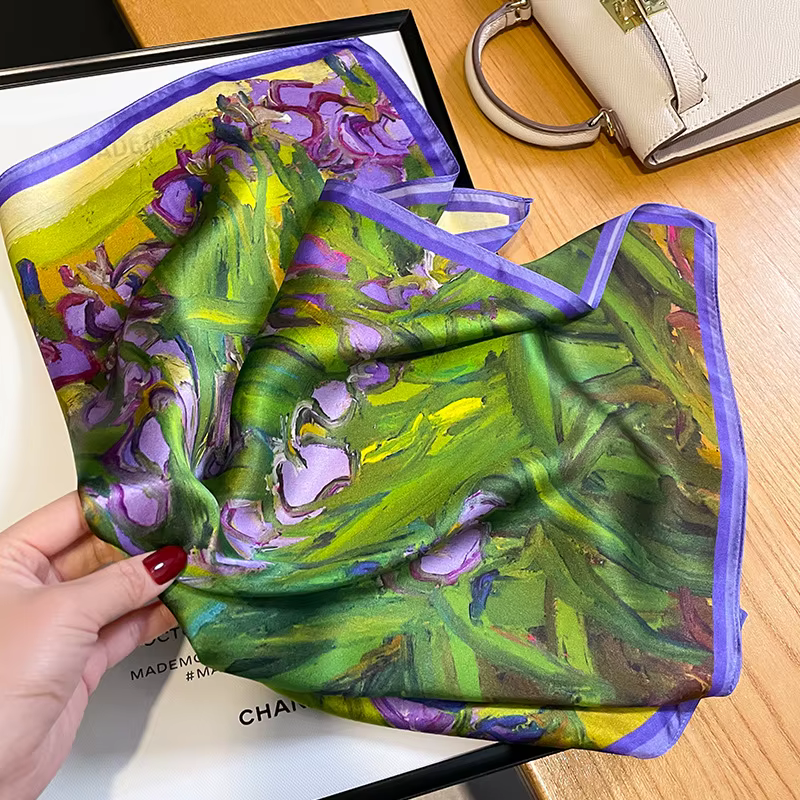 2025 mode 100% véritable foulard en soie 53cm carré Bandelet femmes soie tempérament petite écharpe 