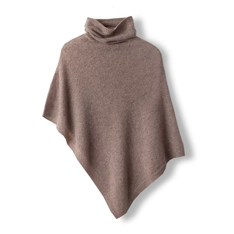 Cape châle en laine mérinos avec manches chauve-souris, pull à col roulé, pashmina, 100% laine, tout