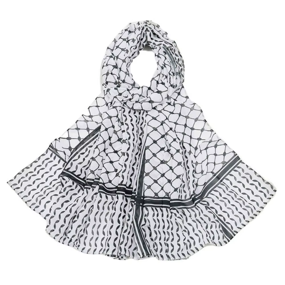 Dubaï écharpe Plaid imprimé Keffiyel foulard longue crème solaire en mousseline de soie Hijab écharp
