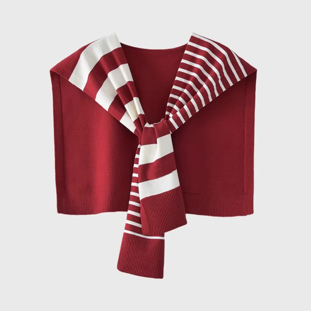 Châle à rayures polyvalentes à la mode, écharpe d'épaule détachable de grande taille, Protection du 