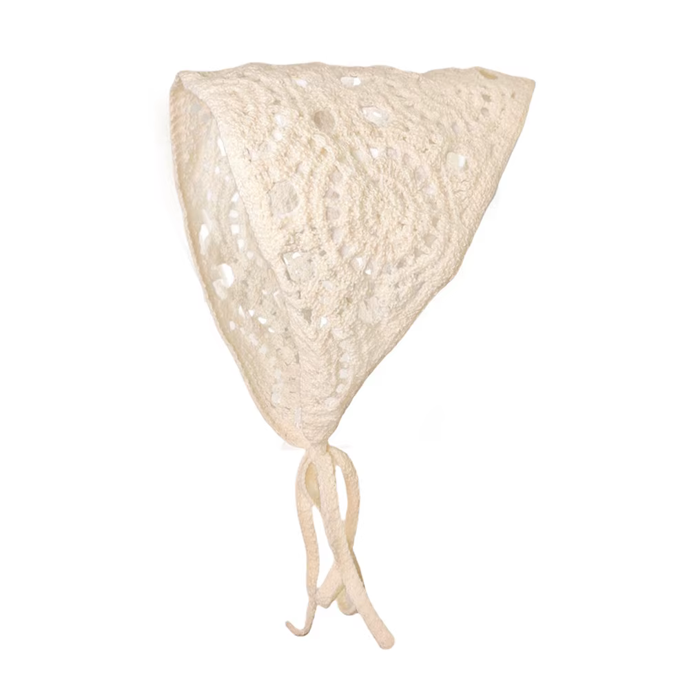 1 pièces foulard de cheveux pour femmes à la mode doux style rustique tricoté fleur foulard triangul
