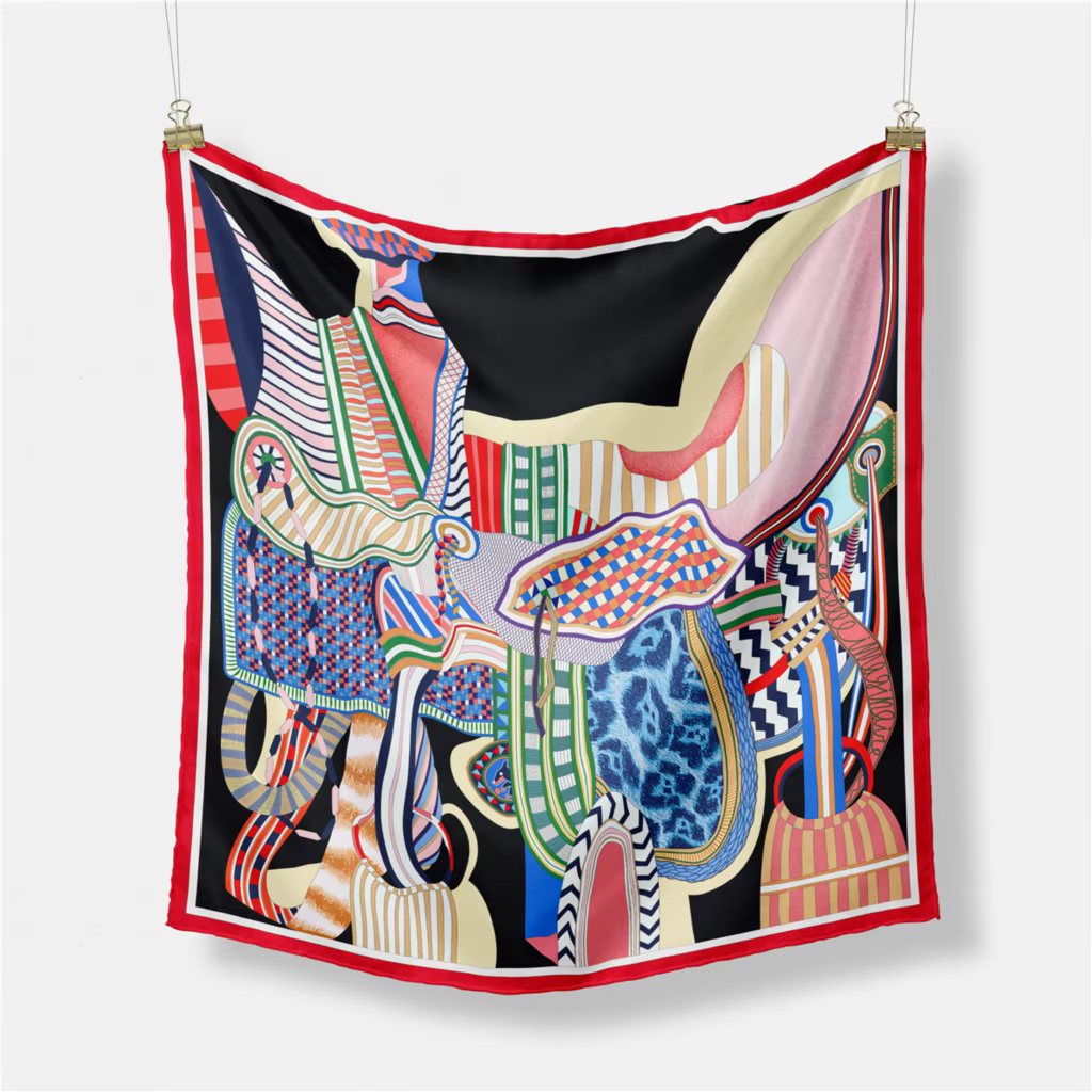 53cm Design magnifique selle marque carré écharpe femme nouvelle Foulard en soie femmes Bandana luxe