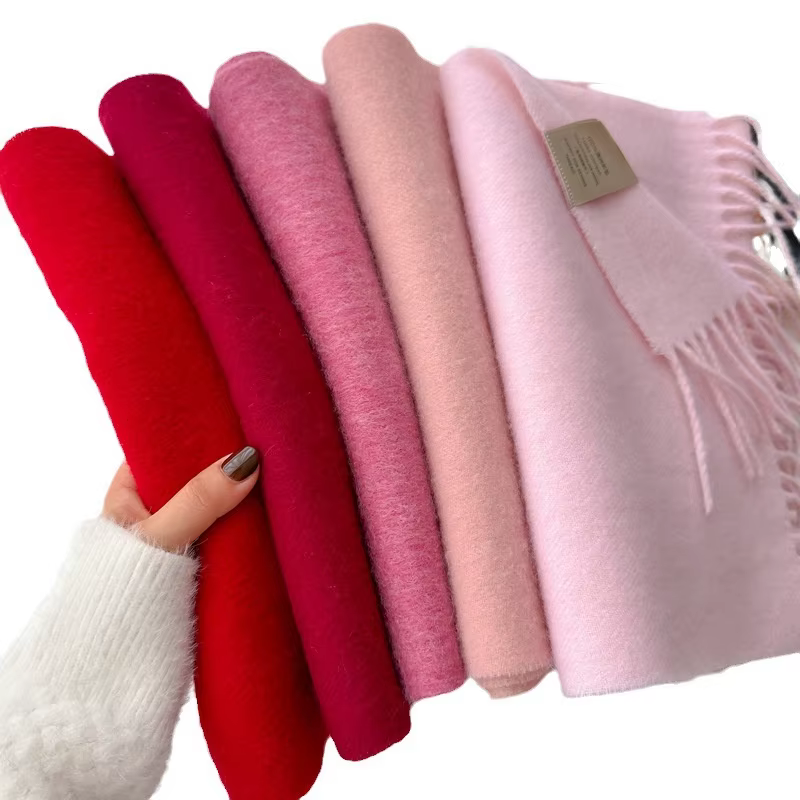 Luxe 100% laine écharpe femmes solide hiver cachemire mouchoir chaud Pashmina femme dame châle Hijab