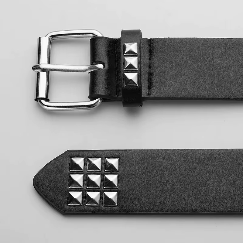 Ceinture à Rivets en Métal pour Homme et Femme, Style Punk, Discothèque, Rock, Jean, Y2K, Décoration