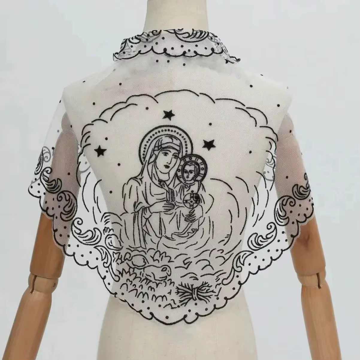 Nouvelle écharpe en tulle blanc pour femmes, robe de soirée de mariage, voile du moyen-orient assort
