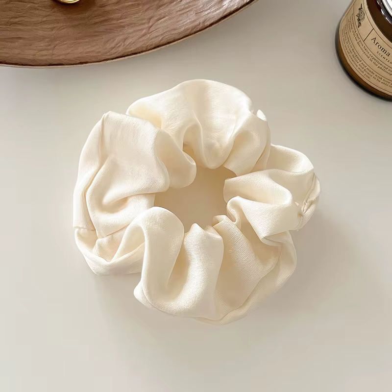 Chouchous en Satin de soie Vintage, 1 pièce, bandes élastiques pour cheveux, couleur unie, couvre-ch