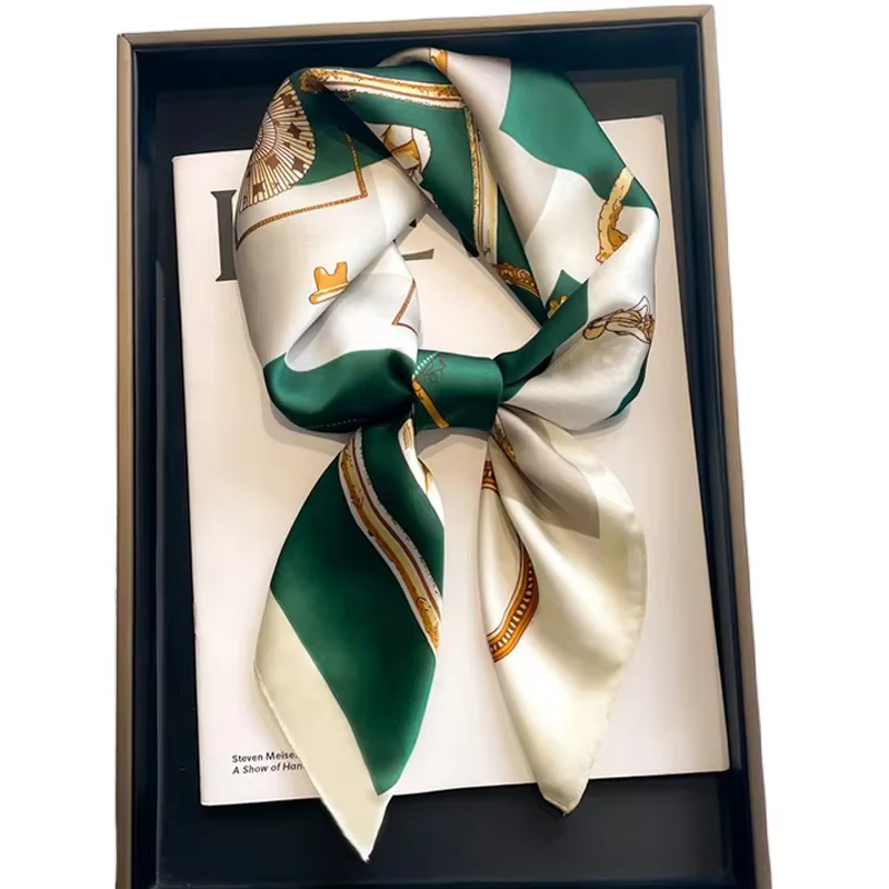 Foulard carré de luxe pour femmes, châle en soie, sensation de soie, Hijab en Satin, enveloppes de m