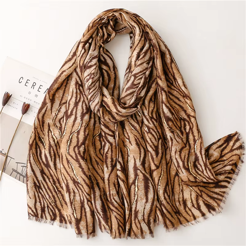 Mode femmes zèbre-rayure florale Viscose châle écharpe imprimé doux dame haute qualité Pashmina étol