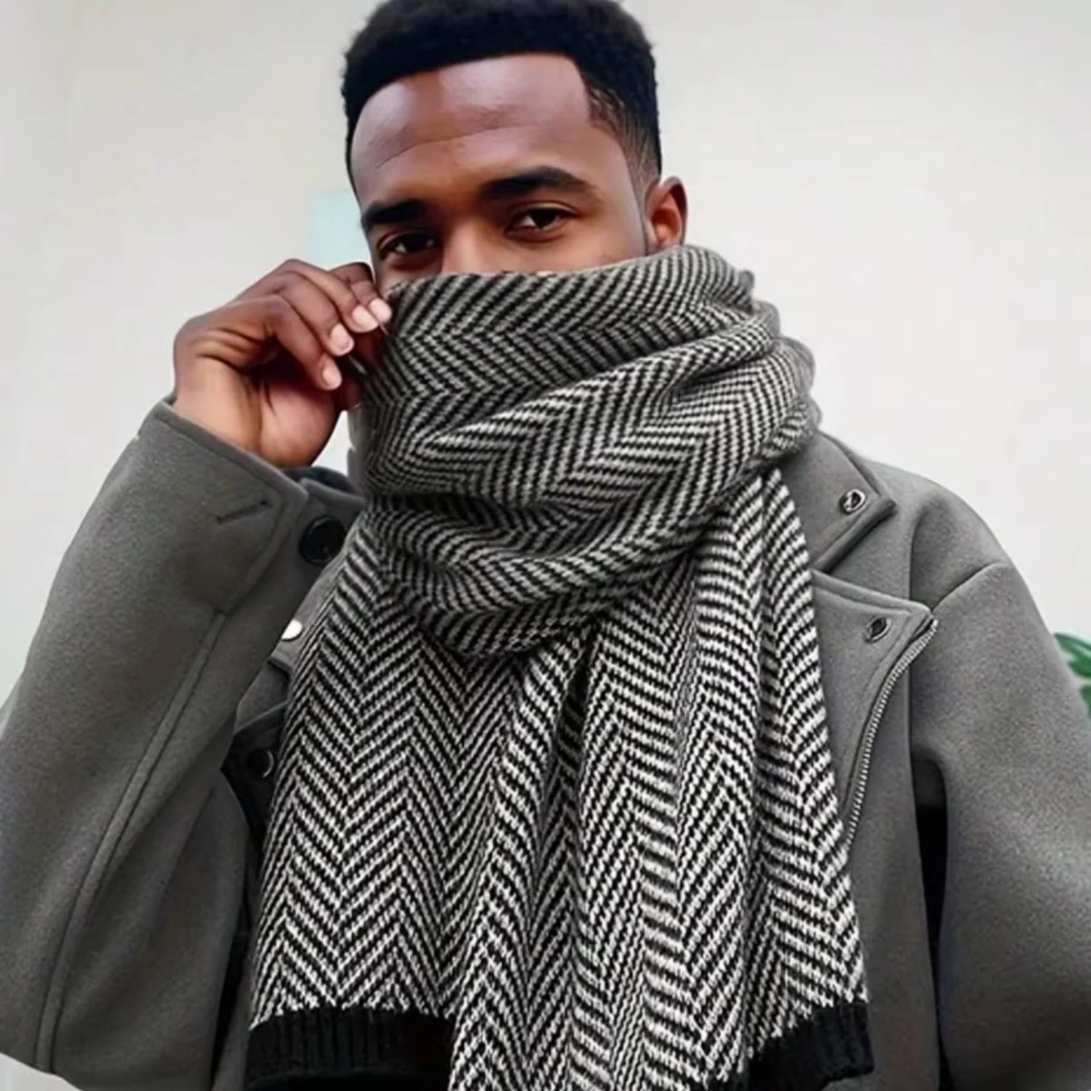Mode 180*30 cm foulards homme automne hiver épais chaud cachemire affaires longues enveloppes garçon