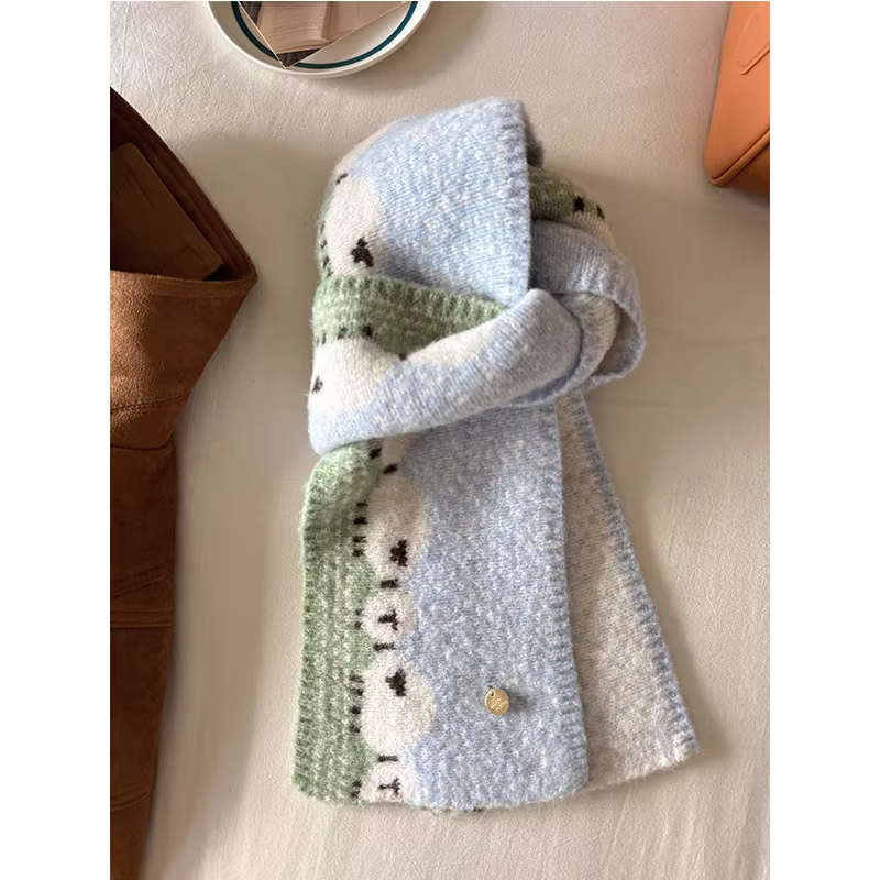 Écharpe version coréenne pour hommes et femmes en hiver, écharpe tricotée polyvalente en forme de mo