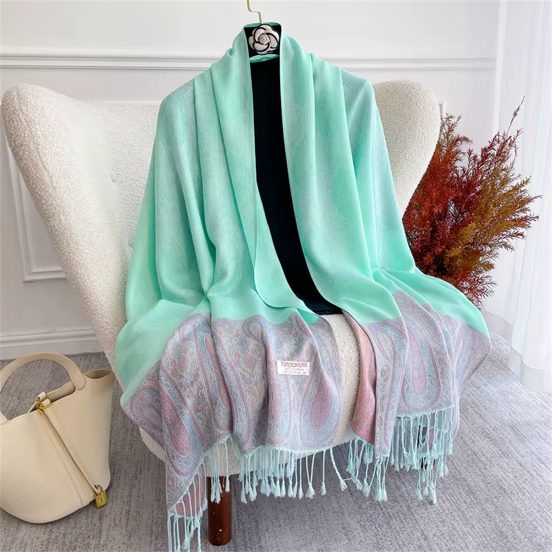 Marque de luxe automne cachemire Pashmina châle dame enveloppement chaud foulards en soie Design imp