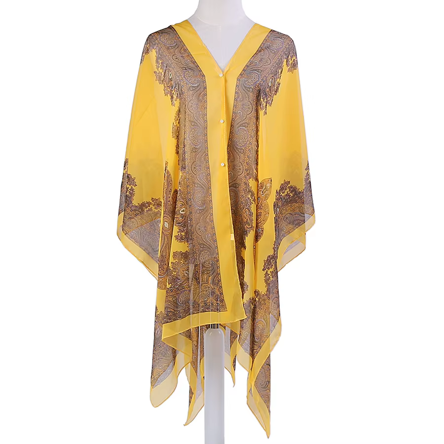 Châle de protection solaire pour femmes, foulard en mousseline de soie à fleurs de cajou, serviette 