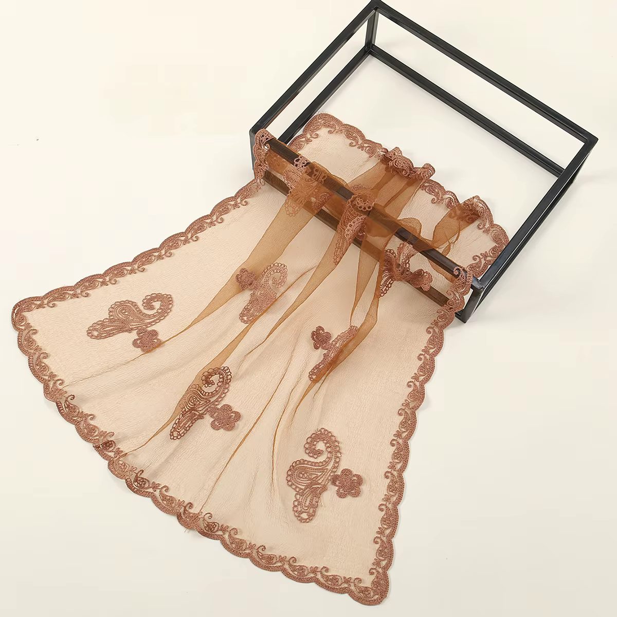 Foulard carré Bandana brodé en dentelle Paisley pour femmes, élégant, respirant, en soie, protection