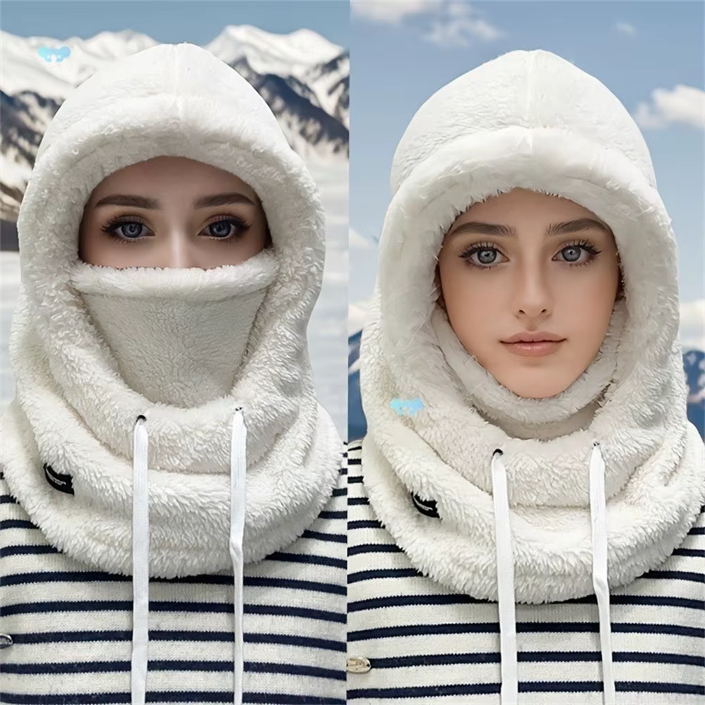 Cagoule thermique coupe-vent pour l'hiver, masque intégral en polaire réglable pour le ski, la moto 