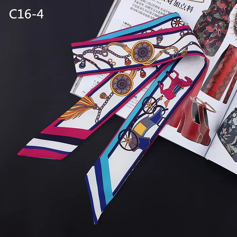 Petit foulard en soie sergé pour femmes, cheval de guerre, reliure polyvalente, poignée de sac de ch