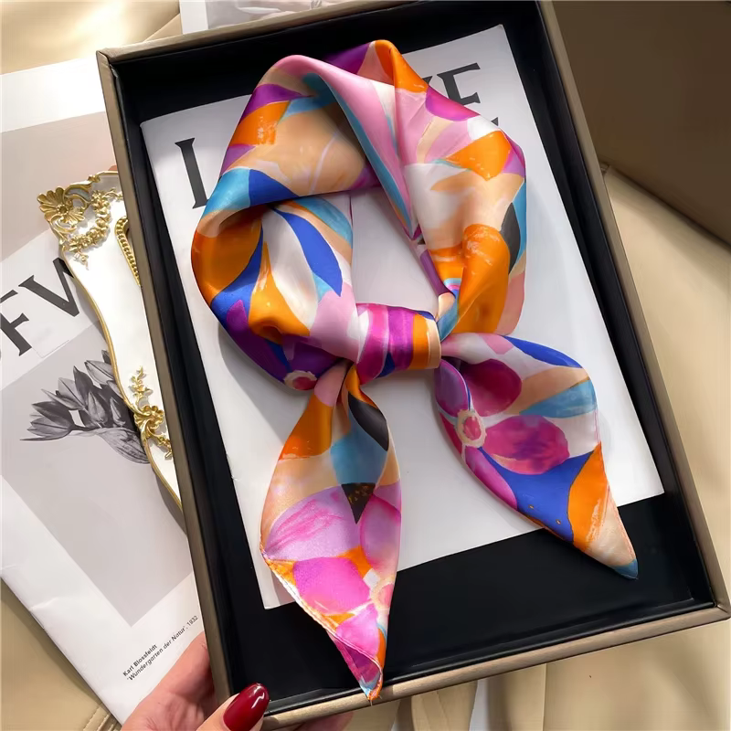 Injplanchers f carré de luxe pour femmes, bandes de cheveux Hijab, foulard de la présidence, châle e