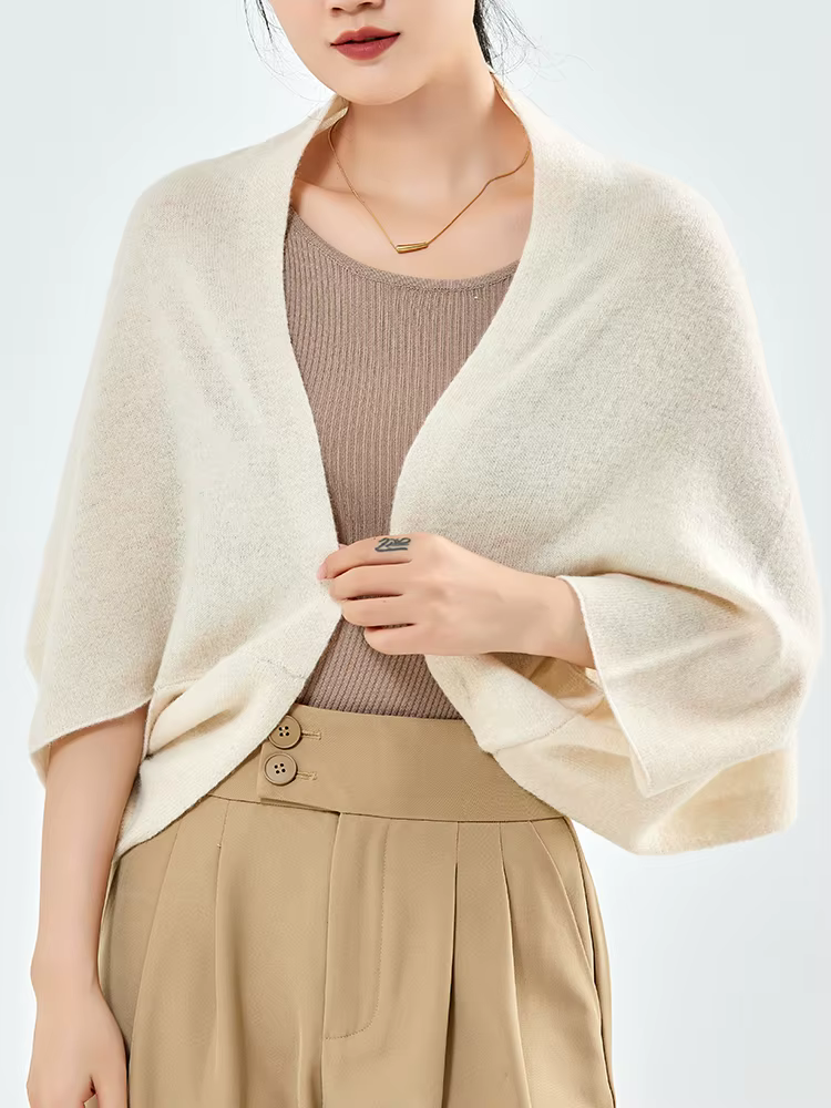 Cinz-Châle Rond à Deux Usages pour Femme, 100% Laine, Accessoires, Cape, Décontracté, Doux, Chaud, C