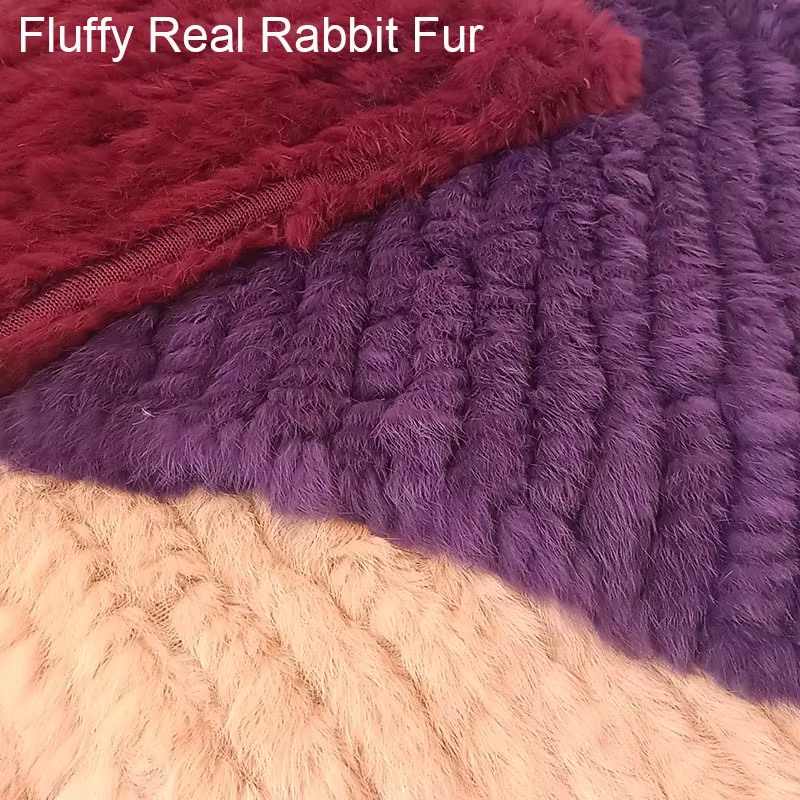 HSPL 2023 printemps offre spéciale tricoté fourrure naturelle châle mode lapin fourrure Cape châle v