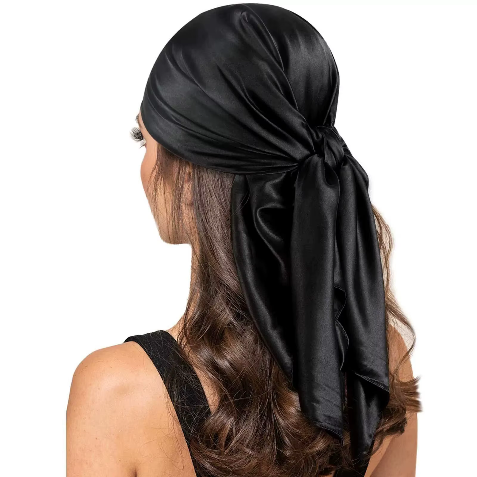 Foulard en soie 90x90cm pour femme, accessoires de mode quatre saisons, hijab, bandana, foulard pour