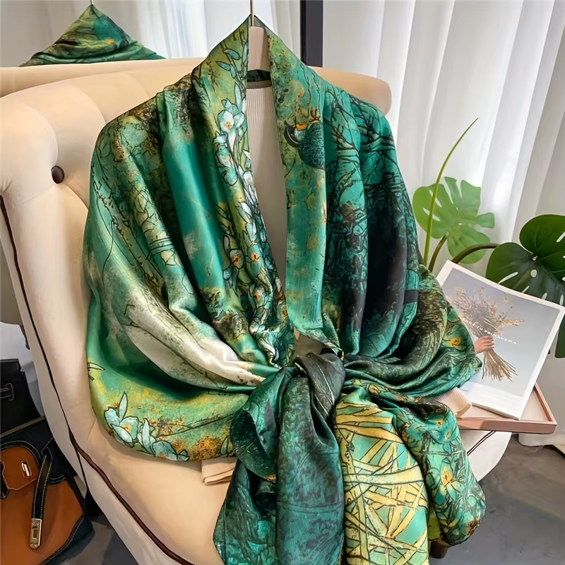 Foulard de Luxe Doux et Lisse pour Femme, Long Châle, Serviette de Plage, 90x180cm