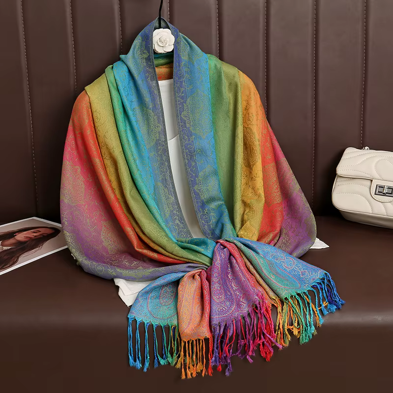 Écharpe en cachemire pour femme, marque de luxe, imprimé, châle chaud et enveloppes, Pashmina, Banda