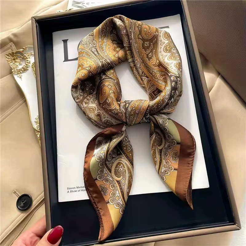 Mode Paisley imprimé soie bandeaux écharpe femmes 2025 nouveau Elagant Bandana cou Foulard bandeaux 