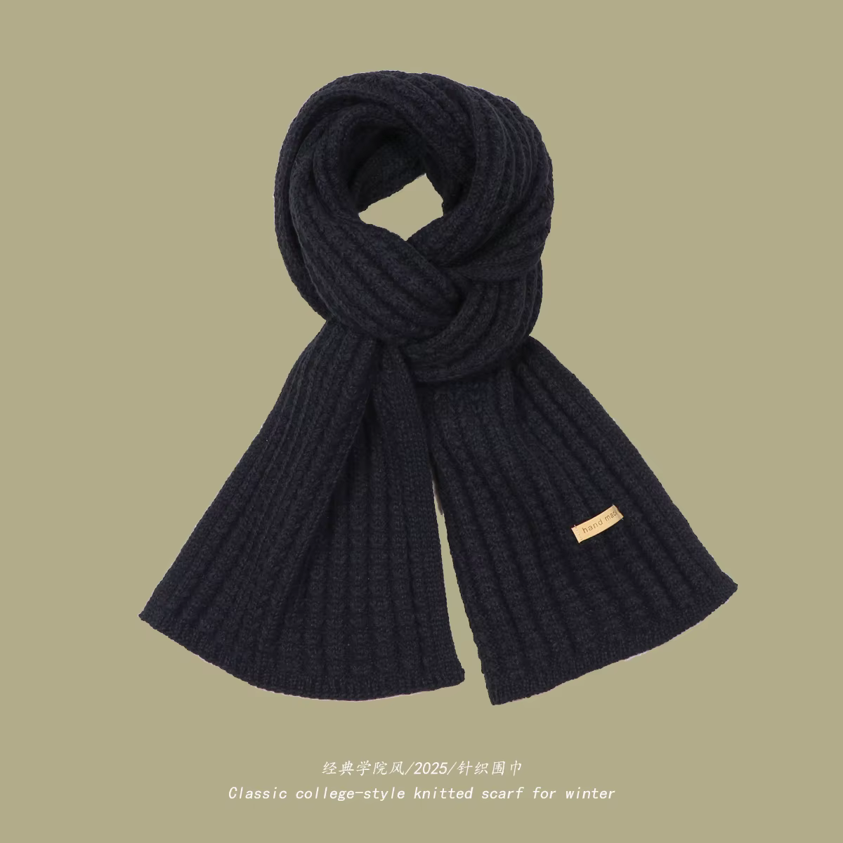 Hommes femmes épais chaud tricoté écharpe en hiver automne laine doux solide cachemire foulard Simpl