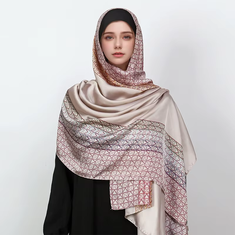Foulard Carré en Soie Imprimée pour Femme, Design Luxueux, Châle Grande Taille, Bandeau Valide ens, 