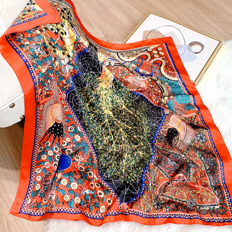 Foulard de Marque de Luxe pour Femme Musulmane, Châle Imprimé, Carré, Hijab Élégant, Bandana pour Sa
