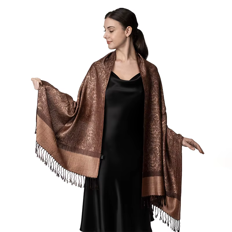 Écharpe Jacquard en Cachemire Doux pour Femme, Style Ethnique, Mode Optique, Foulards d'Extérieur po
