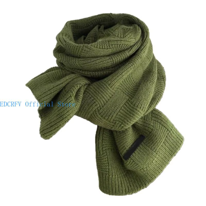 39bd Écharpe en fil en tricot à plaid vintage pour l'automne l'hiver usure du cou