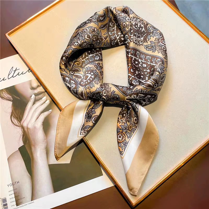 Mode Paisley imprimé soie bandeaux écharpe femmes 2025 nouveau Elagant Bandana cou Foulard bandeaux 