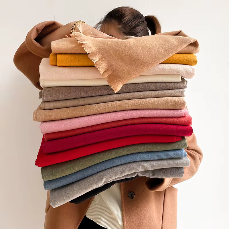 17 couleurs hiver chaud solide cachemire écharpe pour femmes grand 70*200 cm Pashmina châle envelopp