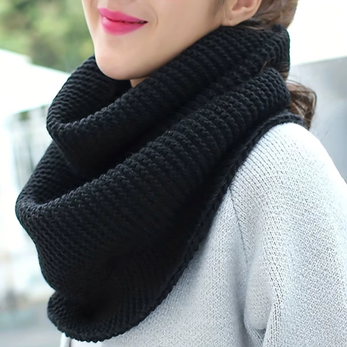 Écharpe élégante pour femmes – Écharpe respirante épaisse et chaude à boucle infinie pour les sortie