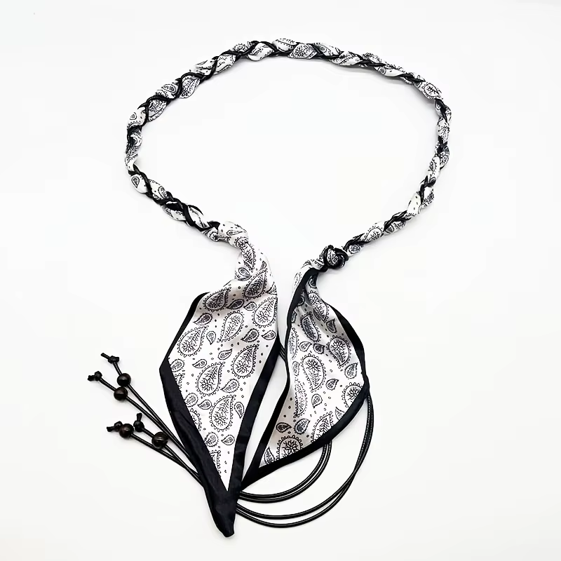 Ceinture tissée en soie pour le printemps et l'été, accessoire élégant pour femme, ceinture tendance
