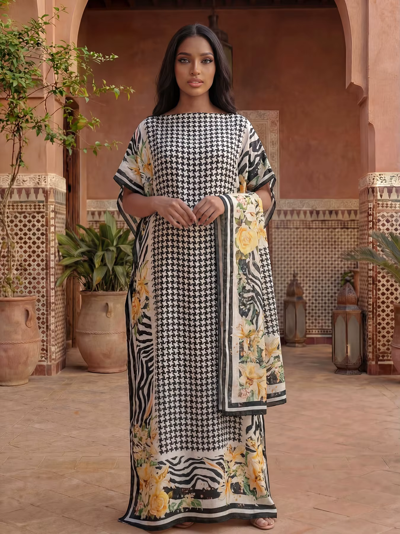 Nouvelle Collection Été : Châle Africain Élégant pour Femme, Imprimé Soie, Long Hijab Musulman, Robe