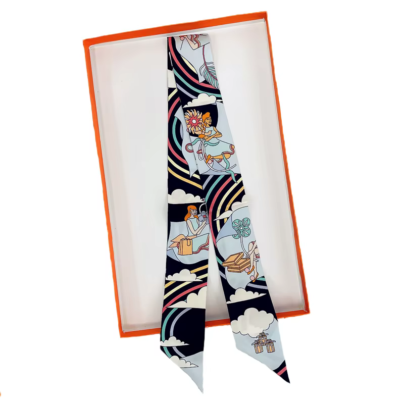 Foulard en soie de mûrier pour femmes, 100%, pour bandeau de cheveux, sac enveloppant, poignée, ruba