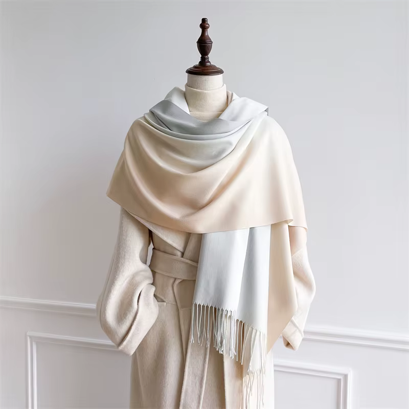 Écharpe de luxe en cachemire pour femme, mouchoir dégradé, Pashmina chaud, châle enveloppant, paréo