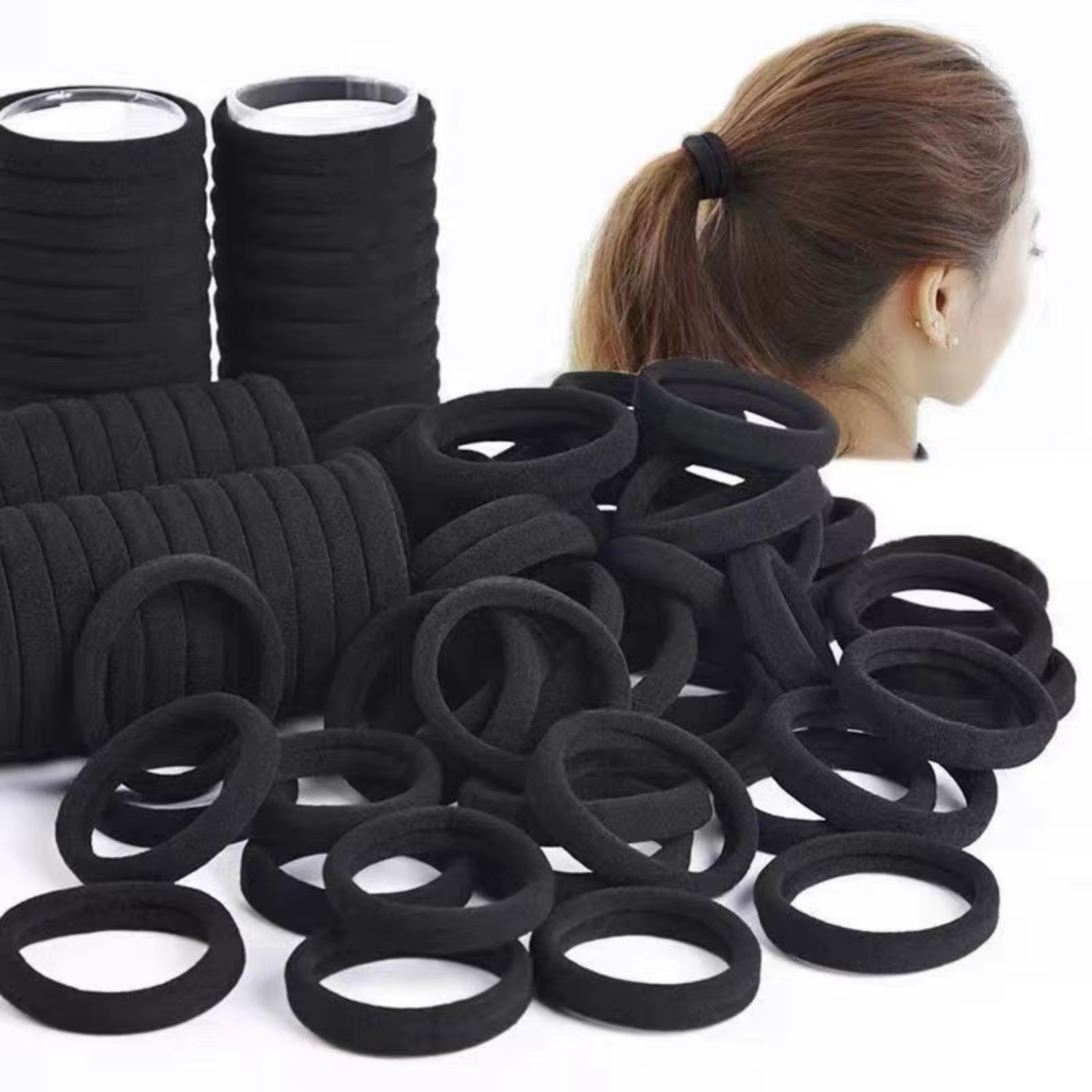 10-100 pièces noir haute élasticité bandeau serviette bandeau 4CM sans couture cheveux corde en cuir