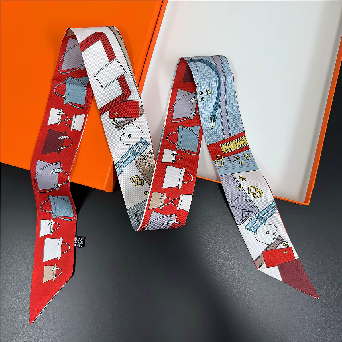 Foulard de cou en soie sergé pour femmes, 118x5cm, Slim, 5cm de largeur, doux, léger, couleur unie,