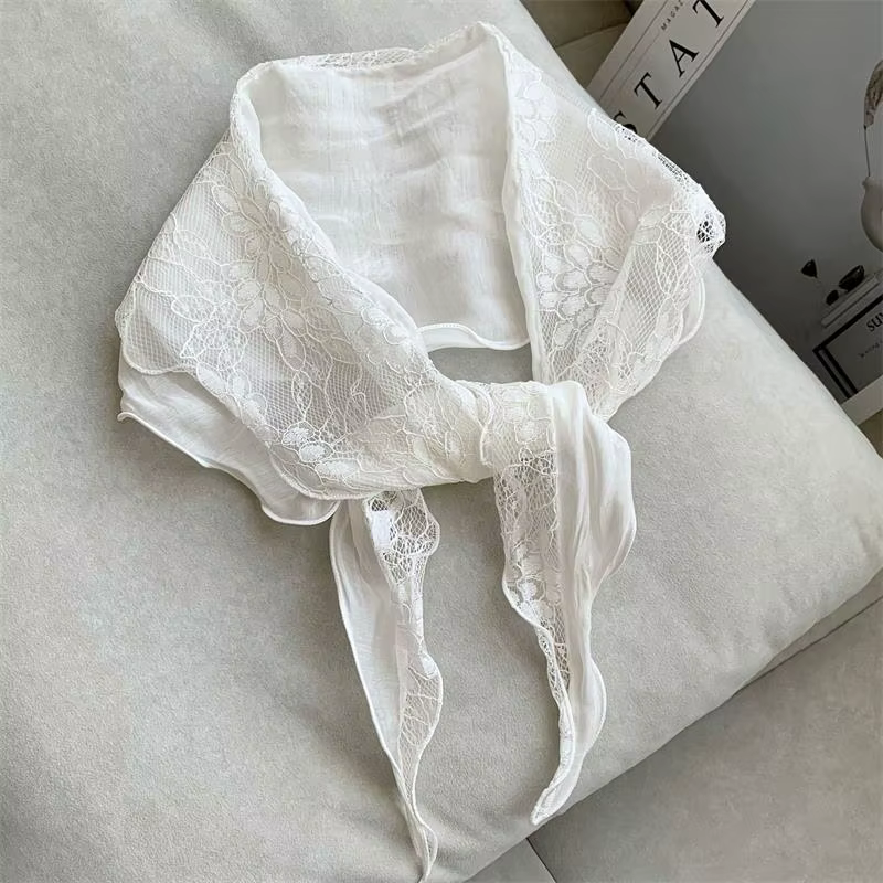 Écharpe triangulaire en dentelle patchwork pour femme, foulard polyvalent et tendance pour le cou, b